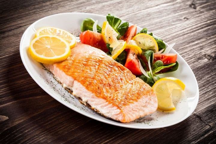 cooked salmon on a plate