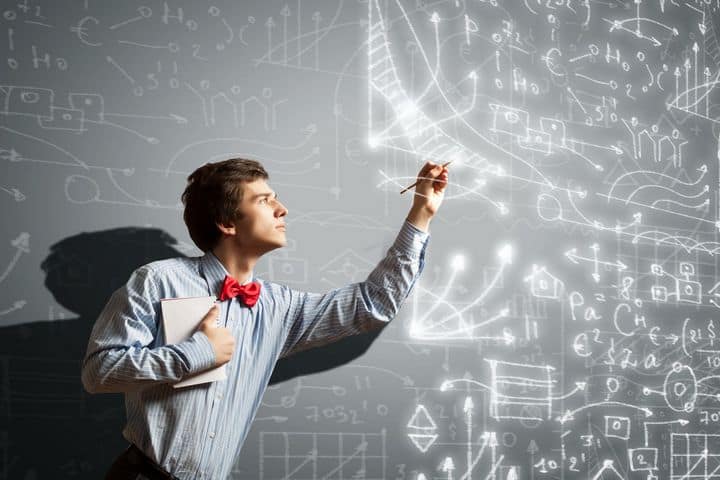photo depicting man solving difficult problem