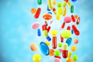 colorful supplement pills
