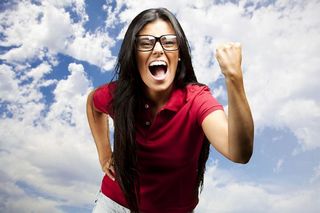 woman showing enthusiasm