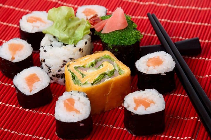 selection of sushi wrapped in nori