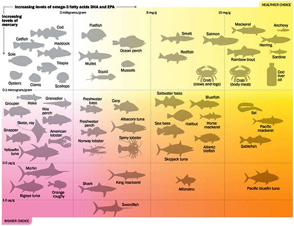 seafood omega-3 vs mercury chart