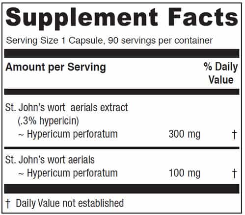 st john's wort supplement label