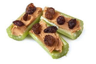 celery stuffed with peanut butter and raisins
