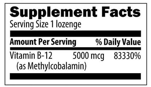 vitamin b12 supplement label