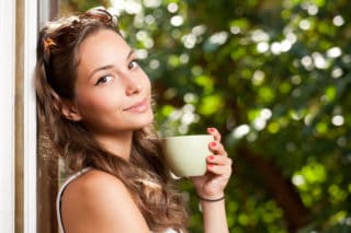 woman drinking tea