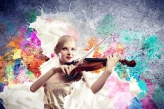 woman playing violin