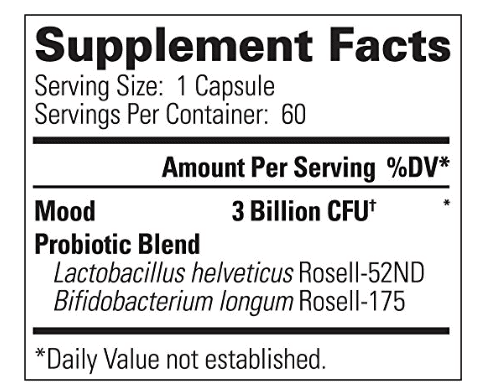 psychobiotic supplement label