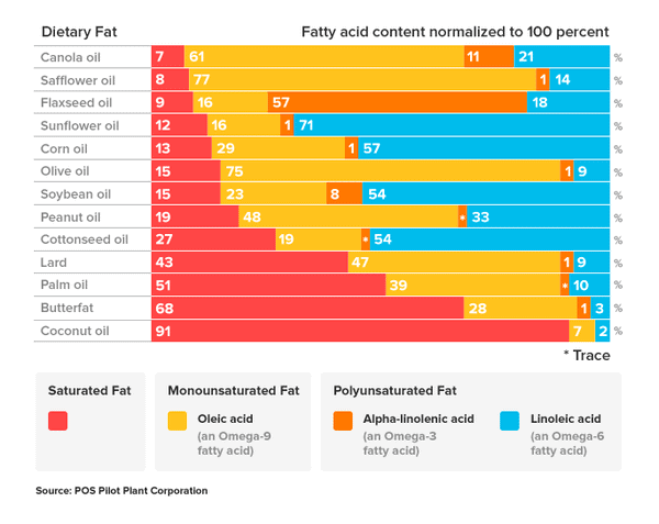 vegetable oil chart